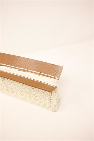 Clutch in crochet bianco e pelle Da Costanzo | BORSACELTICABIANCO